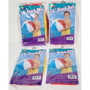Four 1998 SUNCO Inflatable Beach Ball Vintage 20" *New & Sealed*
